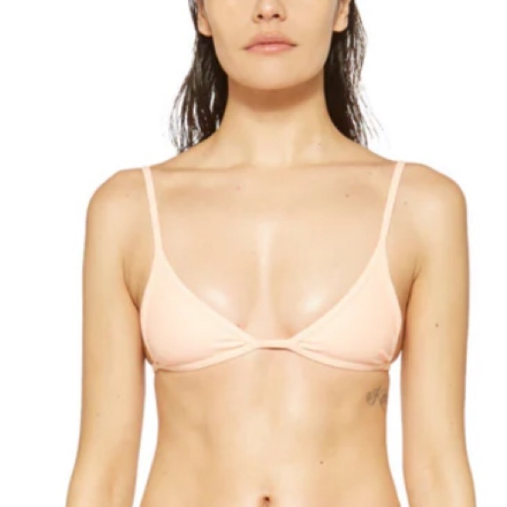 Basic Swim | Peach Triangle Bikini Top - Women’s Minimal Swimwear - Picture 8 of 8